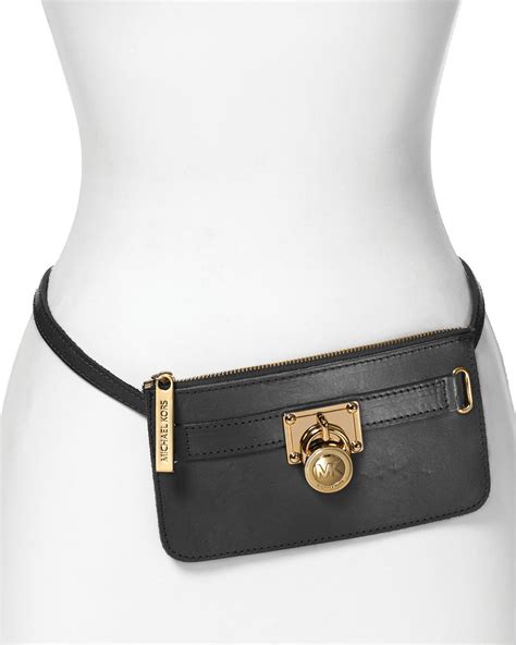 leather waist bag black michael kors|Michael Kors adjustable belt bag.